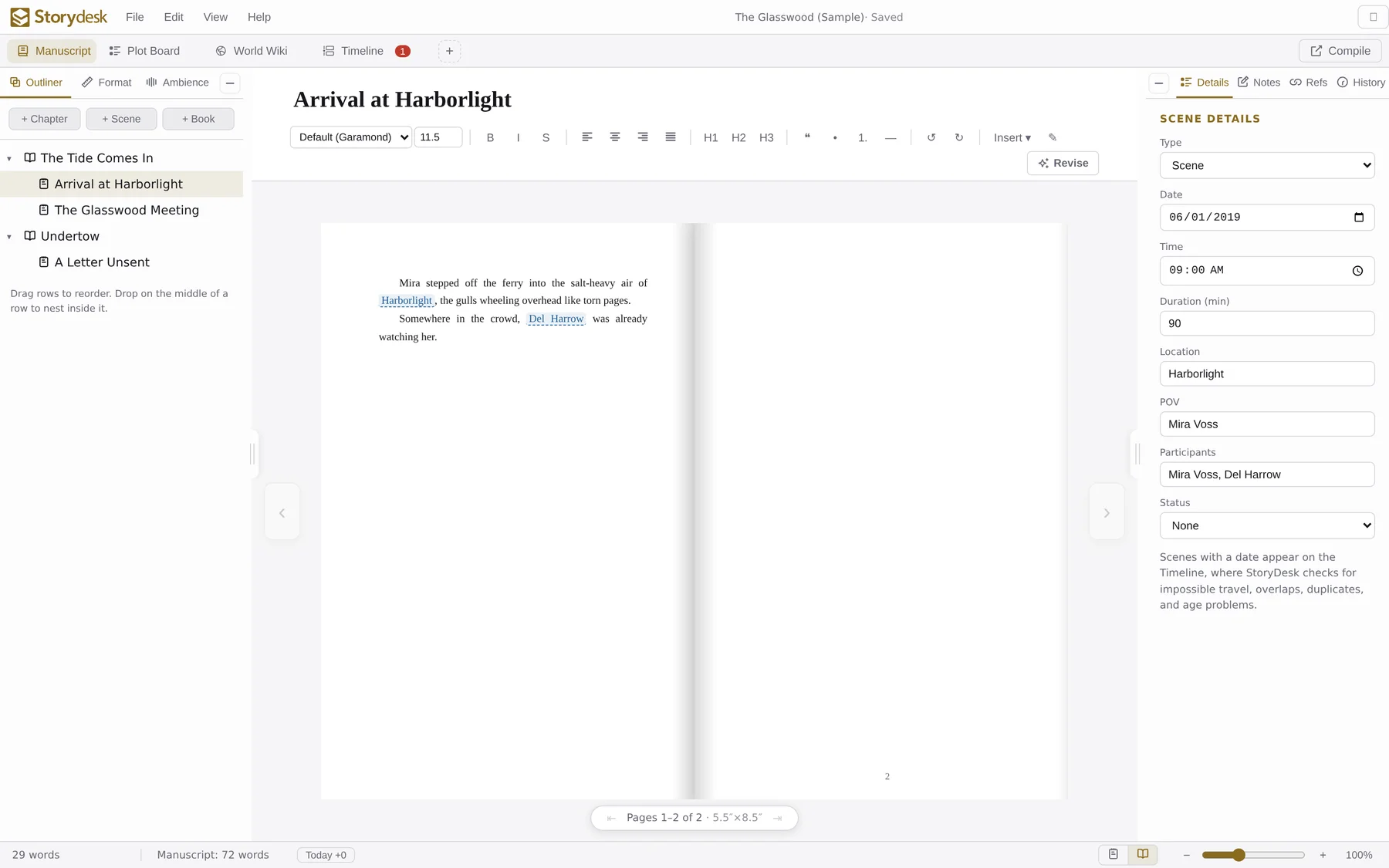 Book view showing a facing-page spread